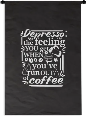 Produktbild von MuchoWow® Wandteppich Wandbehang Kaffee - Sprichwörter - Kaffeebohnen 120x180 cm Tapisserie Dekoration Wandtuch - Schlafzimmer - Dekorationen für das Haus