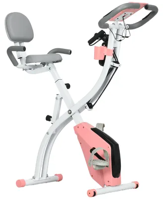 Produktbild von HOMCOM Heimtrainer X-Bike Fahrradtrainer LCD-Display klappbar Rosa