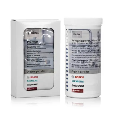 Produktbild von BSH Edelstahlpflegeset - Reinigungstücher und Reinigungspulver für Bosch, Sieme