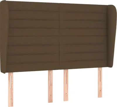 Obrázok produktu pre vidaXL Čelo postele s ušami tmavohnedé 147x23x118/128 cm Látka