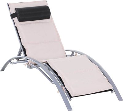 Zahradní lehátko Outsunny Sunlounger Relax Chair Alu Adjustable Cream