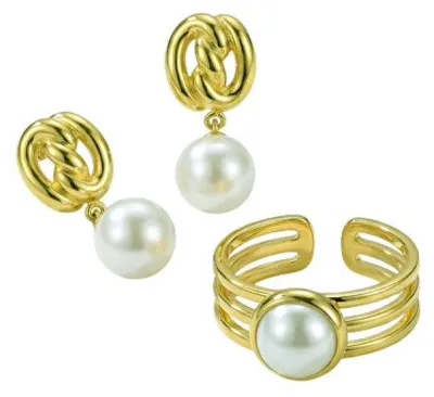 Produktbild von Vergoldetes Schmuckset VWS260857G ( Ring, Ohrringe)