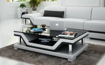 Immagine prodotto di Tavolo in vetro Tavoli Tavolo da caffè in pelle design tavolo divano tavolino divano colore selezionabile