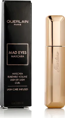 Produktbild von Guerlain Mad Eyes, Schwarz, Mad Black, Locken, Hydratisierung, Volumengebend, 8,5 ml, AQUA (WATER), CERA ALBA (BEESWAX), PROPANEDIOL, GLYCERYL STEARATE, POLYACRYLATE-21, BIS-DIGLYCERYL..., For a natural look: 1. Place the brush along the lash line. 2. Apply one coat using zigzag...