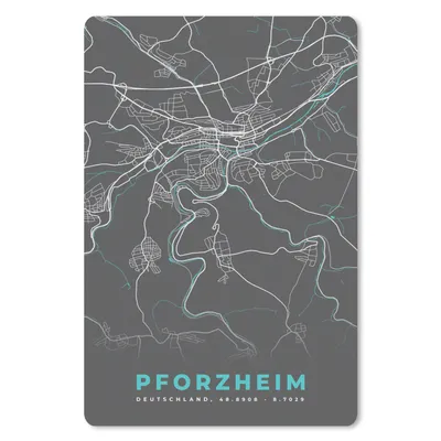 Produktbild von MuchoWow® Mauspad Mousepad Stadtplan - Karte - Pforzheim - Blau - Deutschland - Karte 18x27 cm - Mousepads - Maus Mat - Pad - Mausunterlage