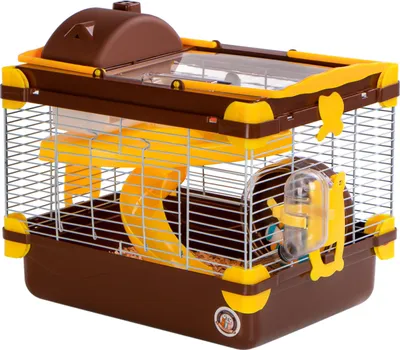 Immagine prodotto di gabbia per piccoli roditori, Furrever Friends Miku Easy, set marrone, sportello frontale, casetta completamente rimovibile