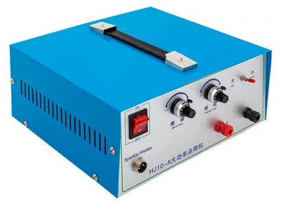 Produktbild von Punktschweißgerät für Schmuck - Hand-Impuls-Punktschweißgerät - 100 A - 500 W - 9 Leistungsstufen - 0,5–1,5 mm Schweißpunkt - EU-Stecker - Saphirblau