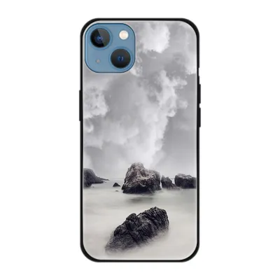 Produktbild von König Design Hülle kompatibel mit Apple iPhone 13 Kunststoff Soft Handyhülle - Handy Case Felsen Wolken