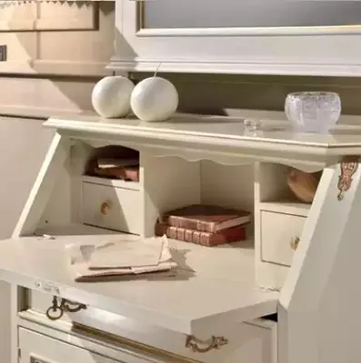 Produktbild von Weiße Kommode mit Spiegel Klassischer Stil Möbel Set 2tlg Sideboard Kommoden