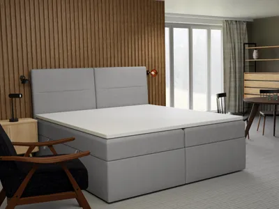 Produktbild von FEDVE Boxspringbett Schlafzimmerbett AMUR mit 2 Bettkästen, Doppelbett mit Bonell-Matratze und Topper 160x200