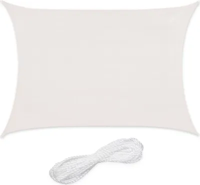 Image de Tente de jardin rectangulaire Relaxdays, 2 x 4 m, toile en PEHD, résistante aux UV, concave, avec cordes de tension, blanche