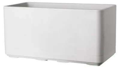Image de DEROMA Cosmo, jardinière murale, couleur perle, 78 x 39 cm, avec réservoir d'eau intégré, roulettes et système de ventilation, résistante au gel et aux UV