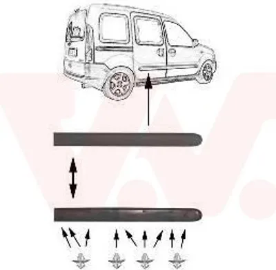 Produktbild von VAN WEZEL Zierleiste für die Tür Hinten Rechts Leiste für RENAULT KANGOO (KC0/1) 4310426