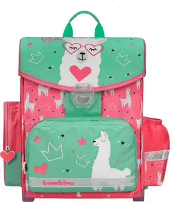Produktbild von BAMBINO Schulranzen Schulrucksack Schultasche LAMAS leicht bunt Kinder Mädchen