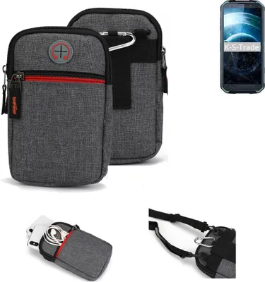 Produktbild von K-S-Trade Holster Gürtel Tasche kompatibel mit Blackview BV9500 Handy Tasche Schutz Hülle grau Zusatzfächer 1x