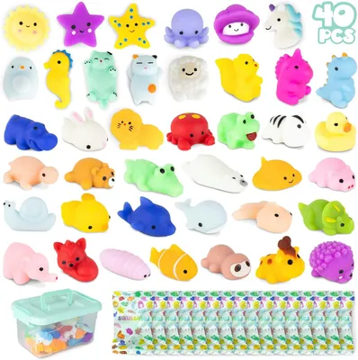 Productafbeelding van Mochi squishy speelgoed uitdeelzakjes kinderen - 40 stuks feestartikelen. uitdeelzakjes kinderen - Knijpbaar fidget