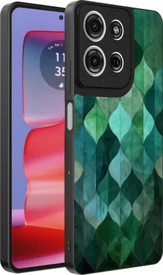 Produktbild von Fit für Motorola Edge 50 Pro Telefon Fall mit grünen Blättern Impressum - TPU Backcover Fall grüne Blätter Design - Grün - Smartphonica