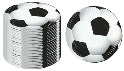 Image de Vaisselle jetable, thème football, articles de fête, vert clair