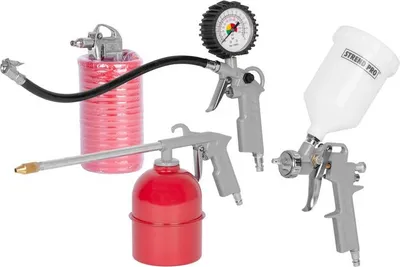 Obrázek produktu pro Sada pro kompresor Airtool W-2005A1, 5dílná, rozprašovací/foukací/nafukovací/stříkací/hadicová