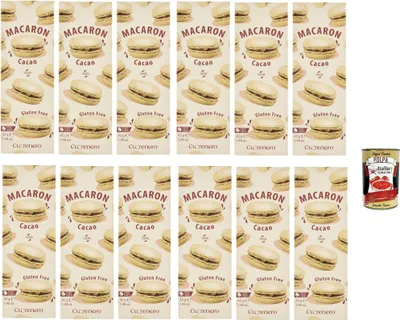 Produktbild von Cuorenero Macaron Cacao , gluten frei, gluten free, Kosher, Macaron Kakaocreme 12x 42g + Italian Gourmet polpa 400g