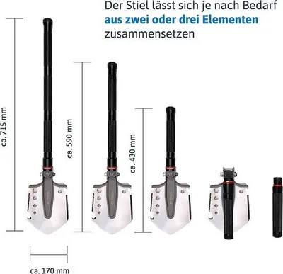 Produktbild von Famanu Klappspaten - Faltbarer Mini-Campingspaten - Multifunktional