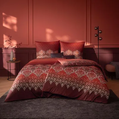 Produktbild von Estella Mako Interlock Jersey Bettwäsche Sophia burgund 155x220 cm + 80x80 cm