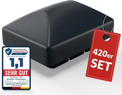 Produktbild von Qualinos Pfostenkappen 60x40 mm mit Runddach Anthrazit 7016 (420 Stück) – für Doppelstabmattenzaun