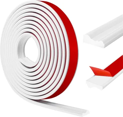Produktbild von Wandleiste 40 mm x 12 m, weiß, flexibel, selbstklebend, für Wandverkleidung