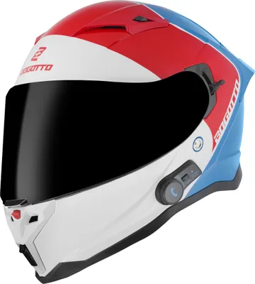 Produktbild von Bogotto H153 BT SPN Bluetooth Helm, weiß/rot/blau, L