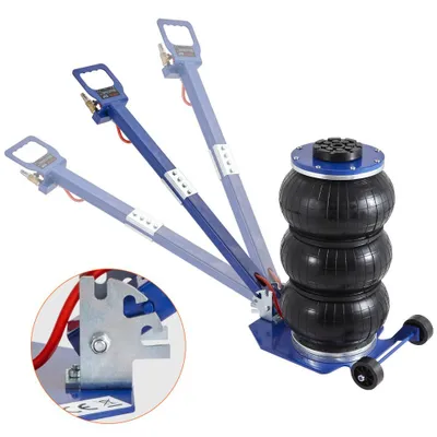Immagine prodotto di Martinetto pneumatico Martinetto pneumatico 3 t, Blu Martinetto pneumatico a tripla sacca 140-450 mm di altezza di sollevamento Martinetto pneumatico a sacca, 5 minuti di sollevamento Martinetto pneumatico per SUV, camion Blu