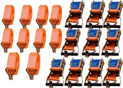 Obrázek produktu pro 10 ks Upevňovací popruhy s ráčnou 4t Upevňovací popruh s ráčnou 5m 2000 daN 4000 daN kg