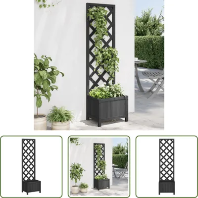 Immagine prodotto di The Living Store Fioriera con traliccio in legno massiccio di abete nero