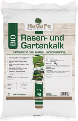 Produktbild von HaGaFe Rasenkalk, Gartenkalk, 1 x 15kg, Garten, Rasen, Kalk, Düngekalk, hebt den pH-Wert