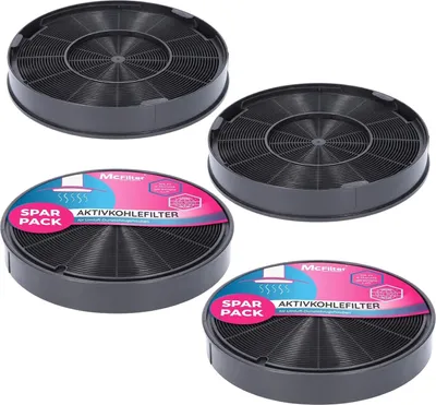 Produktbild von McFilter | 4x Aktivkohlefilter geeignet für EFF62, AEG 9029793578, Bosch/Siemens 00748732, Miele 6532971, Filter für Dunstabzugshaube