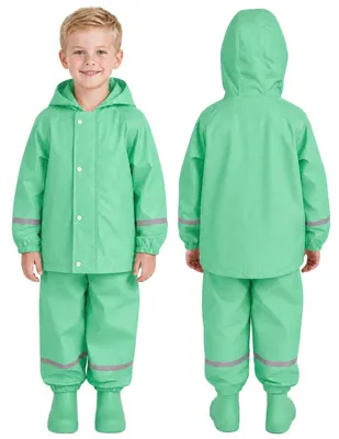 Produktbild von Wasserdichtes 2-teiliges Regenanzug für Kinder mit Aufbewahrungstasche und Reflektorstreifen