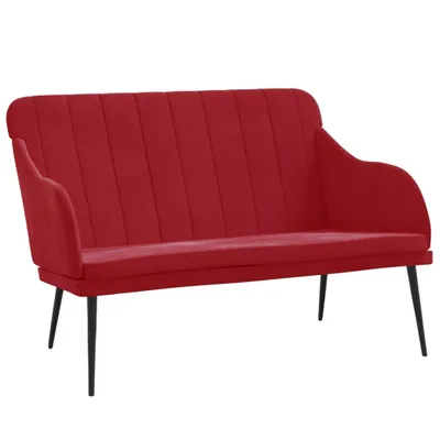 Zdjęcie produktu dla Ławka, winna czerwień, 110x76x80 cm, obita aksamitem