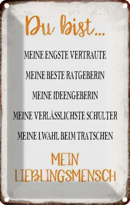 Produktbild von vianmo Blechschild 18x12 cm du bist mein Lieblingsmensch Dekoration Spruch Zitat