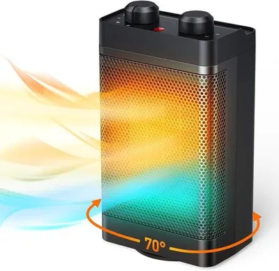 Image de Radiateur électrique en céramique, 1 500 W, 3 modes de chauffage, oscillation à 70°, protection contre la surchauffe