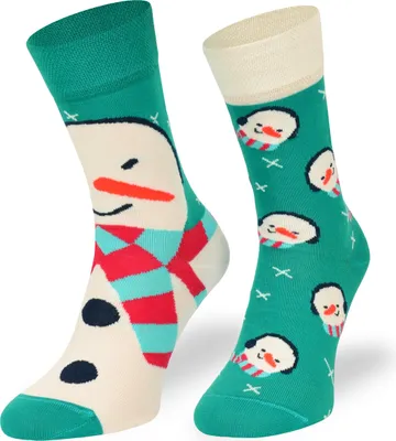 Produktbild von SKIETY, Bunte Socken, Socken Baumwolle, Schneemann, 39-42