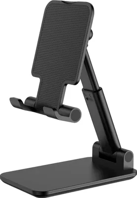 Produktbild von Verstellbarer Handyständer, Faltbarer Handyhalter Tabletständer für Schreibtisch, Winkelhöhenverstellbarer Handyständer Kompatibel mit Tablets(Black)