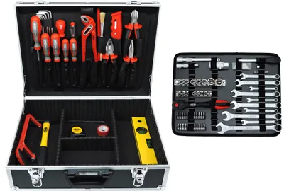 A tool case and a separate tool set are displayed.