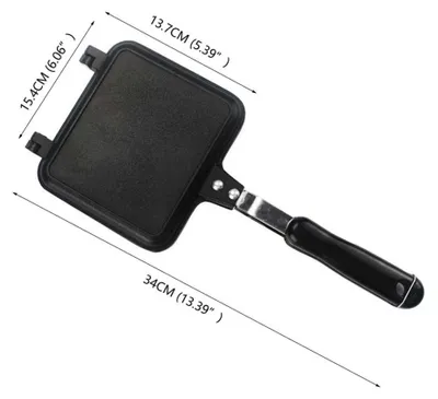 Produktbild von Doppelseitige Grillpfanne - Sandwich- und Bratpfanne - 304 Edelstahl - Steak- und Pfannkuchenpfanne - Für Herd und Outdoor Küche