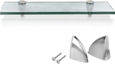 Immagine prodotto di Mensola in vetro 60x10x0,8 cm con supporto Mensola in vetro Mensola da parete Mensola da bagno Mensola da appendere Vetro trasparente