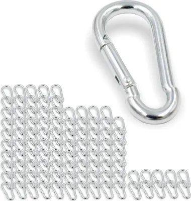 Produktbild von 100x Feuerwehr Karabinerhaken 80x8 mm | Schnapphaken ähnlich DIN 5299 | verzinkt