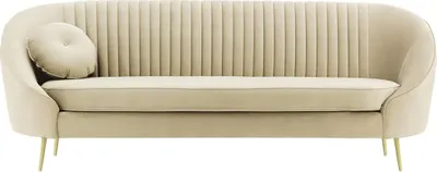 Produktbild von SLF24 - Dreisitzer-Sofa Kooper mit Ziernähten - hellbeige - Velluto 2