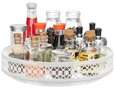 Produktbild von Omgoods - Gewürzregal "Lazy Susan", drehbar um 360°, Metallablage, 28 cm