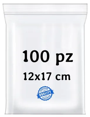 Plastikbeutel wiederverschließbar 12x17 cm, 100 Stück, transparent