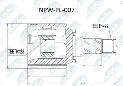 Produktbild von NTY Gelenksatz Antriebswelle Vorne Links Vorne Rechts Getriebeseitig für OPEL Corsa B Schrägheck (S93) NPW-PL-007