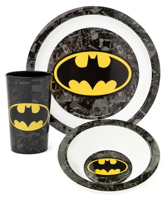 Produktbild von Batman - Kinder Geschirr-Set - Polypropylen NS7054 (Einheitsgröße) (Schwarz/Weiß/Gelb)