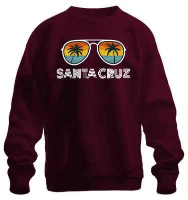 Zdjęcie produktu dla Santa Cruz Sunglasses Palm Tree Retro Beach California Holiday Bluza uni , bordowy, 3XL